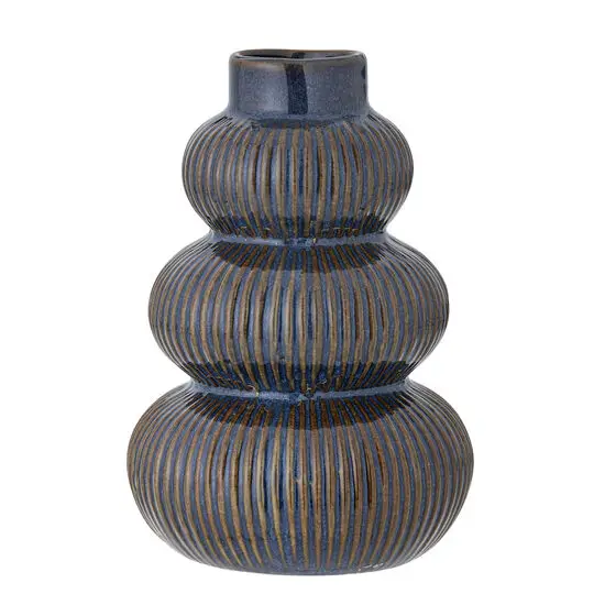 Bloomingville - Myrtle Vase, Blå, Stentøj