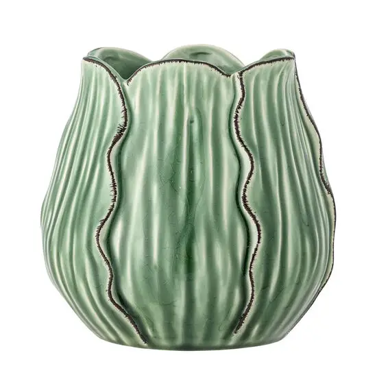 Creative Collection - Elros Vase, Grøn, Stentøj