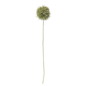 Kunstig Allium stilk med kugleformet grøn blomst og lang, slank, grøn stilk.