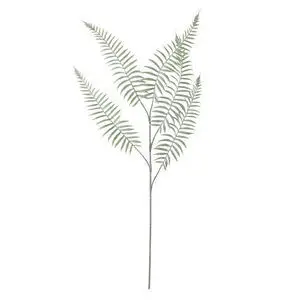 Kunstig bregnestilk med symmetriske, aflange blade i dæmpet grøn, perfekt til vasepynt.