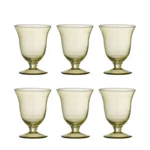 Bloomingville - Florentine Vinglas, Multipak, Grøn, Genanvendt Glas