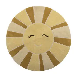 Bloomingville - Sun Tæppe, Gul, Uld