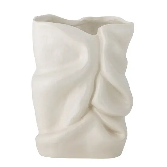 Bloomingville - Fabrice Vase, Hvid, Stentøj