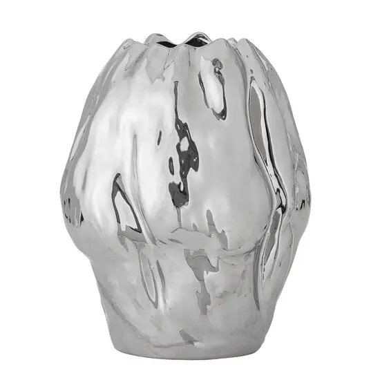 Bloomingville - Bobby Vase, Sølv, Stentøj