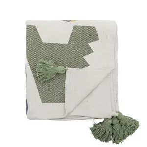 Bloomingville - Memmo Plaid, Natur, Genanvendt Bomuld