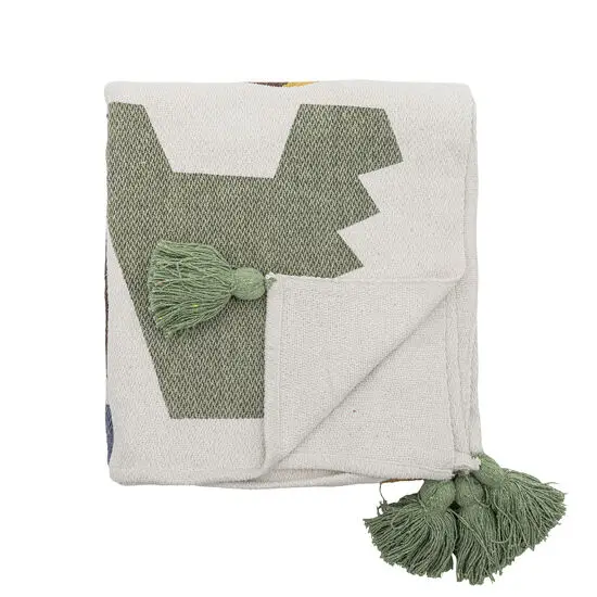 Bloomingville - Memmo Plaid, Natur, Genanvendt Bomuld