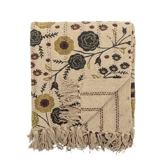Bloomingville - Eydis Plaid, Natur, Genanvendt Bomuld