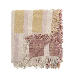 Bloomingville - Lane Plaid, Brun, Genanvendt Bomuld