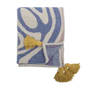 Bloomingville - Arlie Plaid, Blå, Genanvendt Bomuld