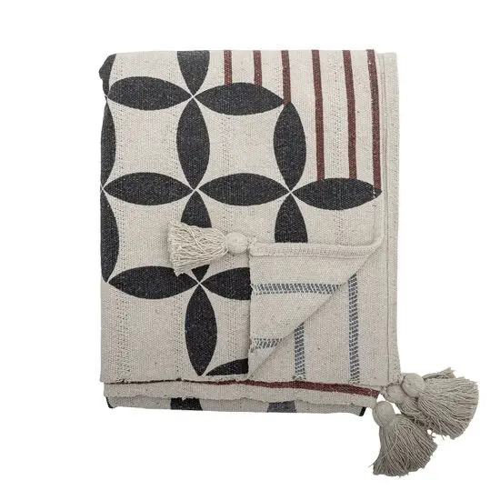 Bloomingville - Forma Plaid, Natur, Genanvendt Bomuld