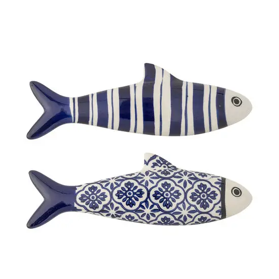 Creative Collection - Dunne Vægdekoration, Blå, Stentøj