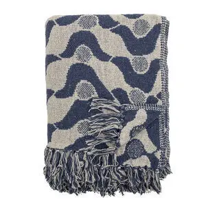Creative Collection - Santena Plaid, Blå, Genanvendt Bomuld