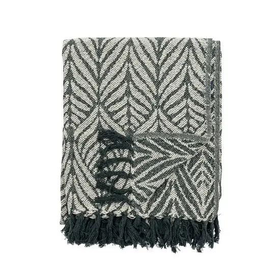 Creative Collection - Ugento Plaid, Grøn, Genanvendt Bomuld