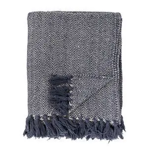 Creative Collection - Herringbone Plaid, Sort, Genanvendt Bomuld
