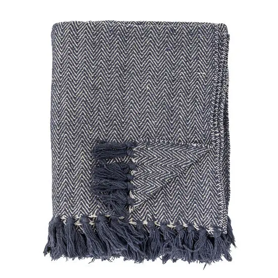 Creative Collection - Herringbone Plaid, Sort, Genanvendt Bomuld
