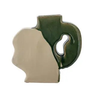 Bloomingville - River Vase, Grøn, Stentøj