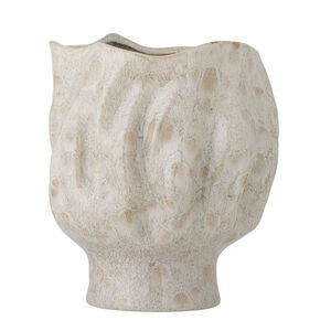 Bloomingville - Adair Vase, Hvid, Stentøj