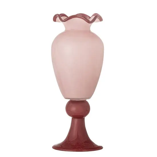 Bloomingville - Frills Vase, Rosa, Glas