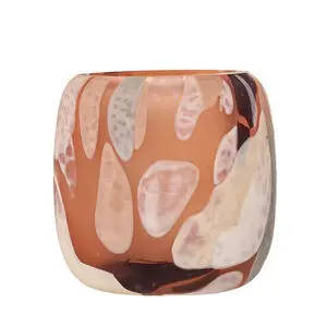 Bloomingville - Karan Fyrfadsstage, Rosa, Genanvendt Glas
