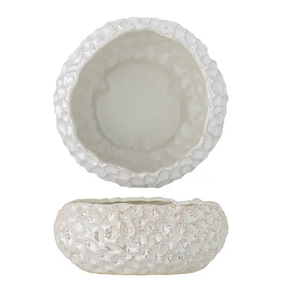 Bloomingville - Lowen Skål, Hvid, Stentøj