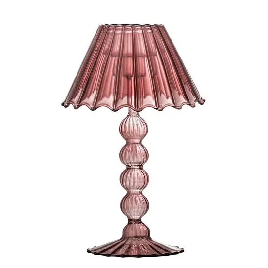 Bloomingville - Cisco Fyrfadsstage, Rød, Glas