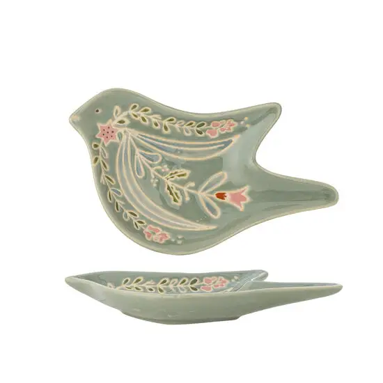 Creative Collection - Rosalynde Serveringsfad, Grøn, Stentøj