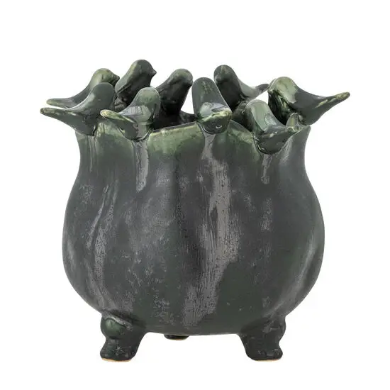 Creative Collection - Charlize Urtepotteskjuler, Grøn, Stentøj