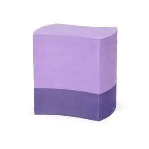 Blok med bølget top, to lilla nuancer: lys øverst, mørk nederst.