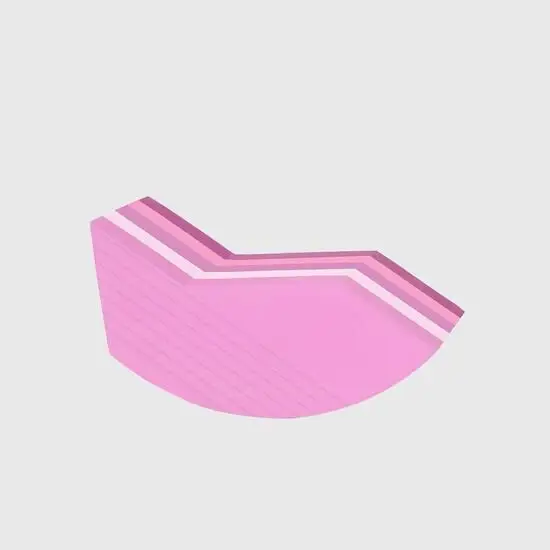 Geometrisk balancelegetøj i nuancer af pink, brugt af børn til leg og balanceudvikling.