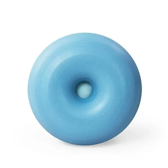 Lys blå, donutformet genstand med koncentriske cirkler.