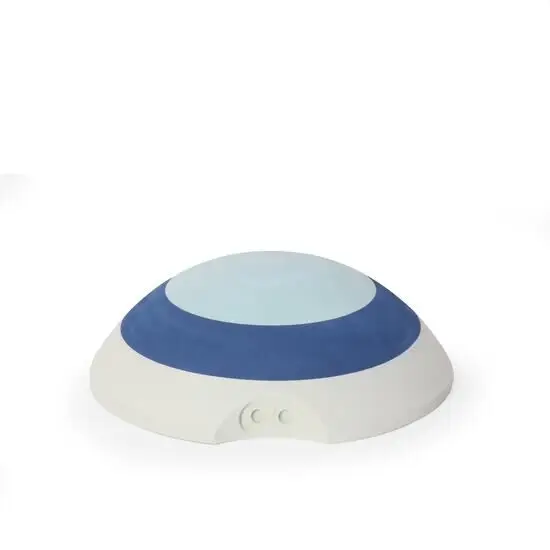 Bobles Skildpadde i kuppelform med lag i lyseblå, mørkeblå og hvid.