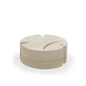 Rundt produkt med fiskemotiv i røgfarvet design, velegnet til leg og indretning.