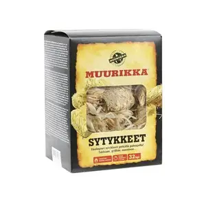 Kasse med 32 økologiske Muurikka optændingsbolde til grill, pejs og bål.