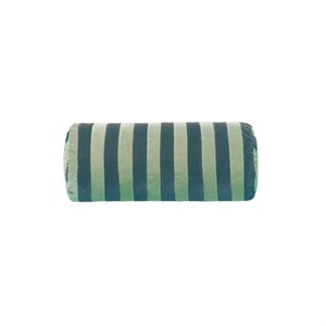 Christina Lundsteen - Bolster Stripe velourpude - New Petrol/Mint