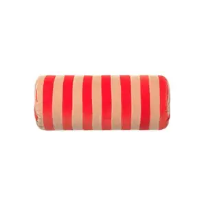 Christina Lundsteen - Bolster Stripe velourpude - Tomato/Beige