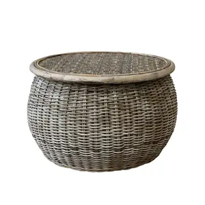 Chic Antique - Bord i flet - H39/Ø61 cm. Natur Rattan