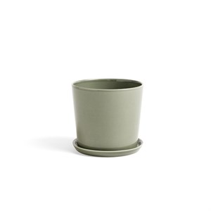 HAY - Botanical Family Urtepotte og underskål - Dusty Green - Large