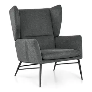 Busa Lounge chair - Dark Grey - fløjls velour