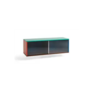 Hay - Reol til Væg med Glaslåger - Colour Cabinet - Multi - Medium