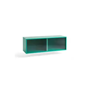 Hay - Reol til Væg med Glaslåger - Colour Cabinet - Mint - Medium, B120 X D39 X H39 cm