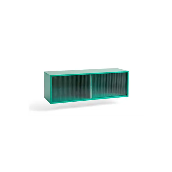 Hay - Reol til Væg med Glaslåger - Colour Cabinet - Mint - Medium, B120 X D39 X H39 cm