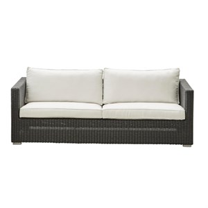Cane-line - Chester 3 pers. lounge sofa - Graphite farve med hvide hynder