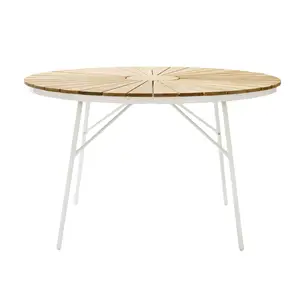 Cinas - Havebord - Ellen bord Ø110cm hvid/teak