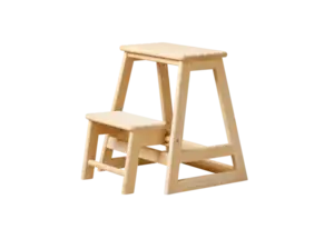 To-trins A-ramme skammel i bambus med åben struktur og stabilt design.