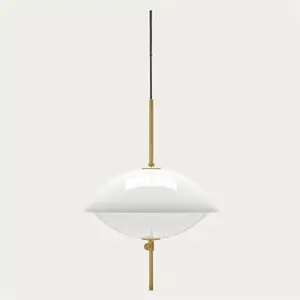 Fritz Hansen - Loftlampe - Clam - Opal/Messing - Ø44