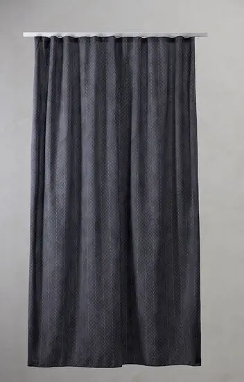 Compliments - Badeforhæng - Pine shower curtain w/tape 200 cm - Mørk grå