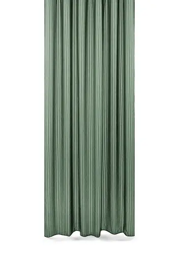 Compliments - Badeforhæng - Lines shower curtain w/tape 220 cm - Skovgrøn
