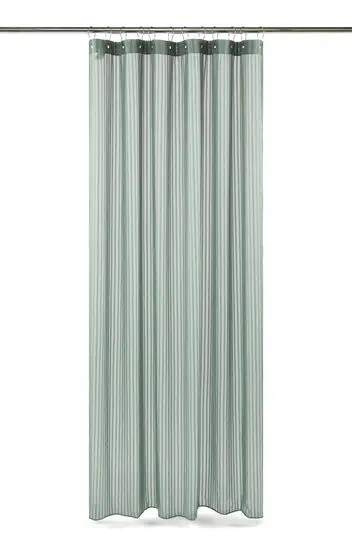 Compliments - Badeforhæng - Lines shower curtain w/eyelets 220 cm - Støvet grøn