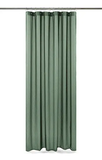 Compliments - Badeforhæng - Lines shower curtain w/eyelets 220 cm - Skovgrøn