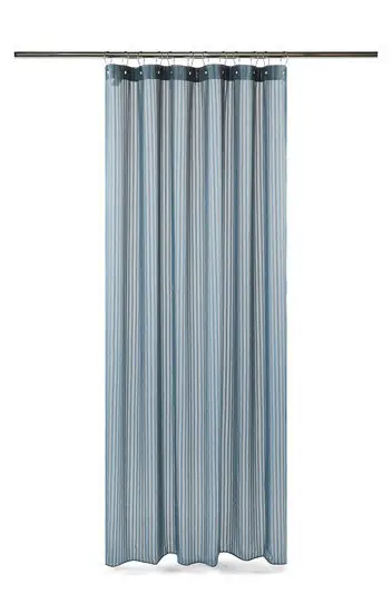 Compliments - Badeforhæng - Lines shower curtain w/eyelets 220 cm - Sea blue